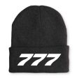 777 Flat Text Embroidered Beanies Online Sale