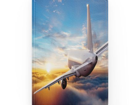 Airliner Jet Cruising over Clouds Designed Notebooks For Discount