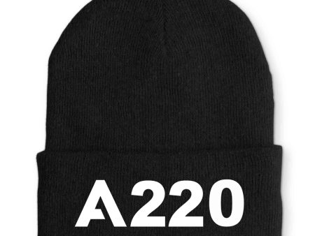 A220 Flat Text Embroidered Beanies Hot on Sale