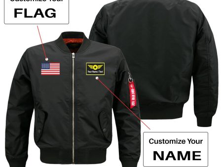 Custom Flag & Name with  Special Badge  Designed Pilot Jackets Online