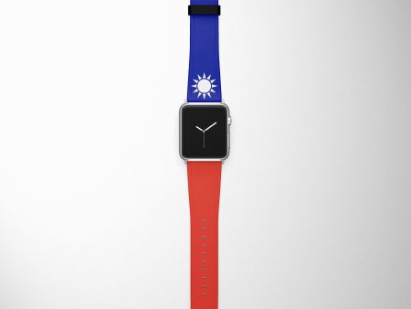 Taiwan Flag Designed Leather Apple Watch Straps Online Sale