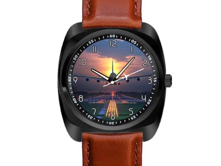 Super Airbus A380 Landing During Sunset Designed Luxury Watches Sale