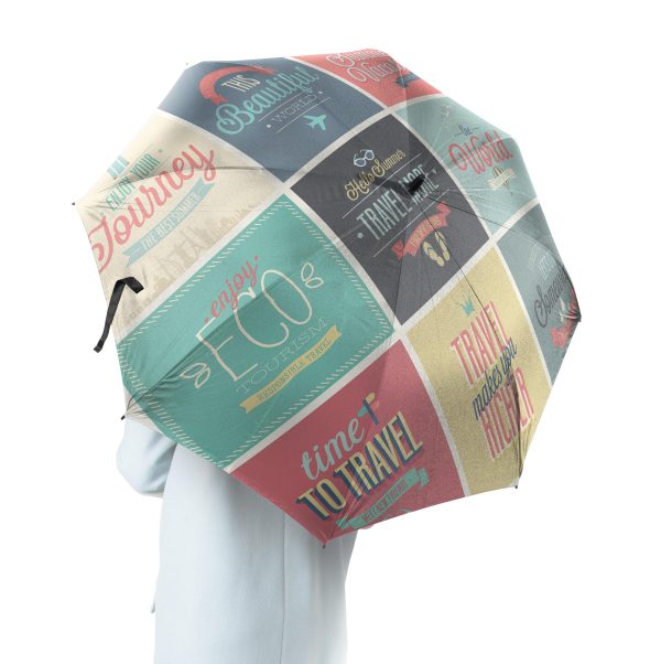 Super Travel Icons Designed Umbrella Cheap