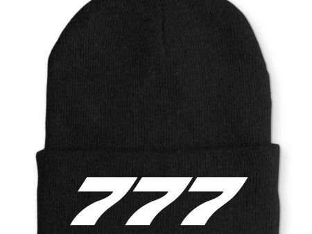 777 Flat Text Embroidered Beanies Online Sale