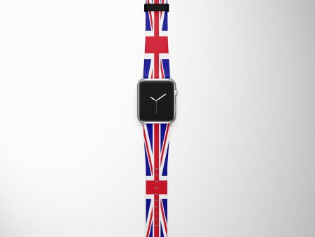 UK Flag Designed Leather Apple Watch Straps Online Hot Sale