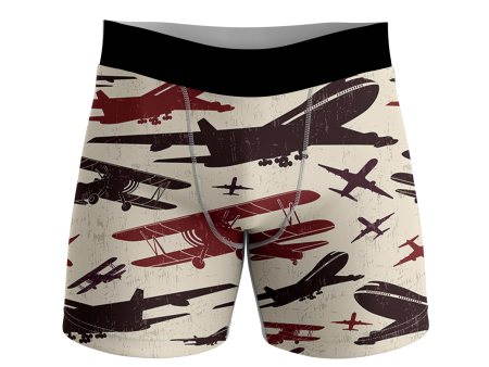 Vintage & Jumbo Airplanes Designed Men Boxers Fashion