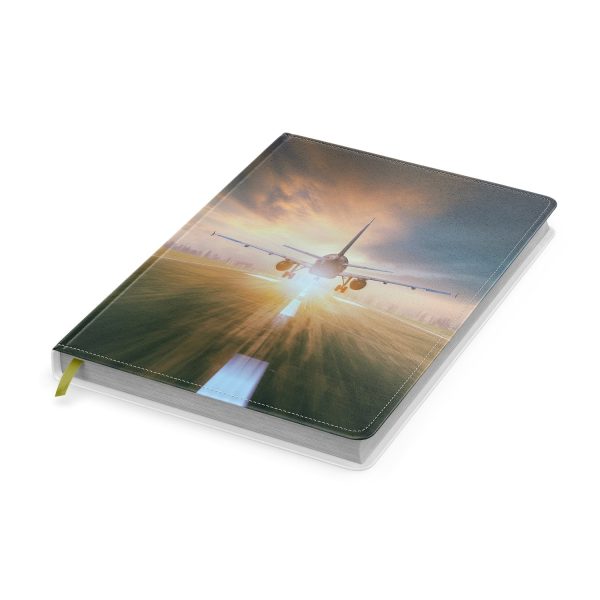 Airplane Flying Over Runway Designed Notebooks Online Hot Sale