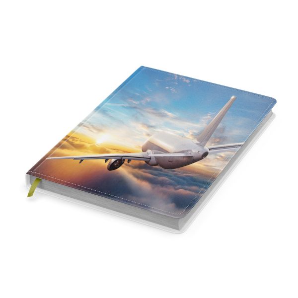 Airliner Jet Cruising over Clouds Designed Notebooks For Discount