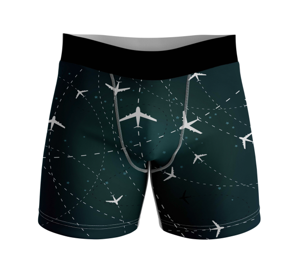 Travelling with Aircraft Designed Men Boxers Cheap