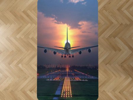 Super Airbus A380 Landing During Sunset Designed Carpet & Floor Mats Hot on Sale