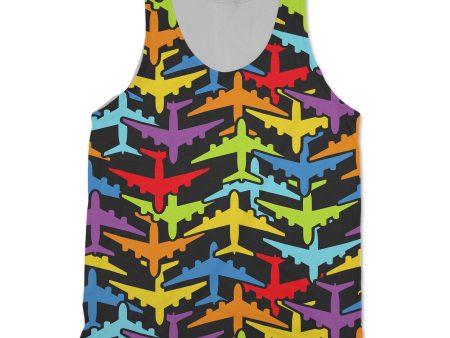 Super Colourful Airplanes Designed 3D Tank Tops Supply