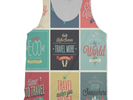 Super Travel Icons Designed 3D Tank Tops Fashion