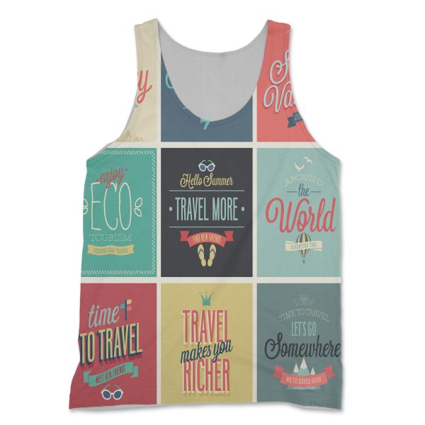 Super Travel Icons Designed 3D Tank Tops Fashion