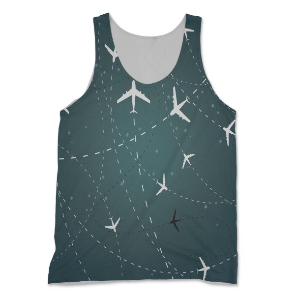 Travelling with Aircraft (Green) Designed 3D Tank Tops Discount