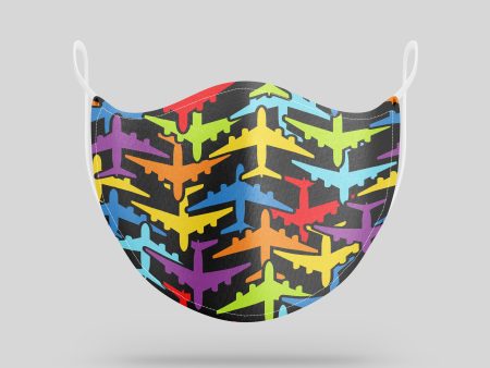 Super Colourful Airplanes Designed Face Masks Supply