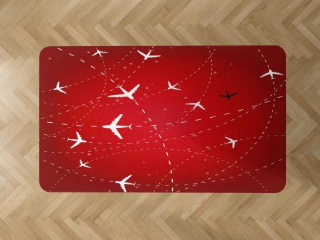 Travelling with Aircraft (Red) Designed Carpet & Floor Mats For Discount