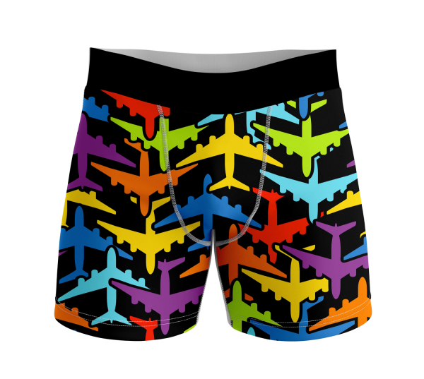 Super Colourful Airplanes Designed Men Boxers Online Sale