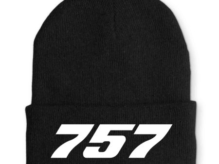 757 Flat Text Embroidered Beanies For Sale