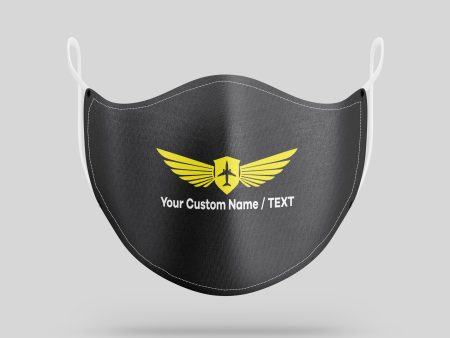 Your Custom Name & Text & Badge (2) Designed Face Masks Online now