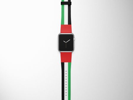 UAE Flag Designed Leather Apple Watch Straps Online Hot Sale