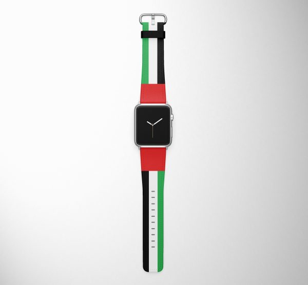 UAE Flag Designed Leather Apple Watch Straps Online Hot Sale