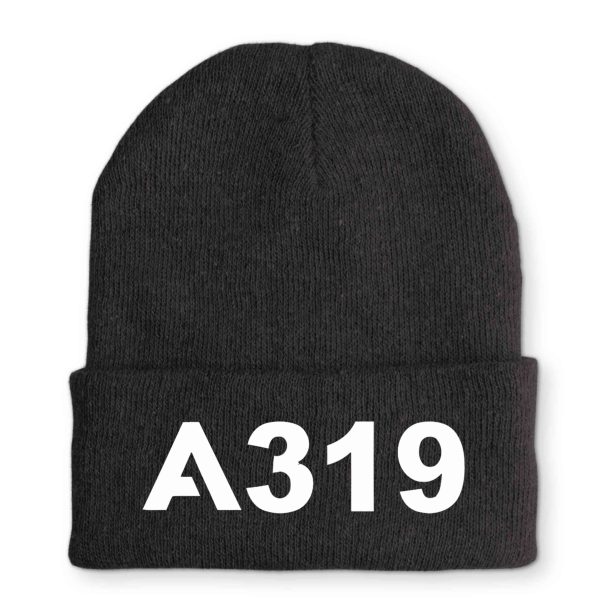 A319 Flat Text Embroidered Beanies Discount