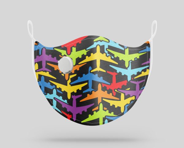 Super Colourful Airplanes Designed Face Masks Supply