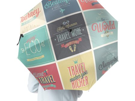 Super Travel Icons Designed Umbrella Cheap