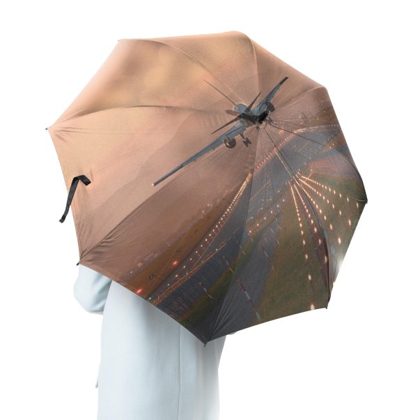 Super Cool Landing During Sunset Designed Umbrella Hot on Sale