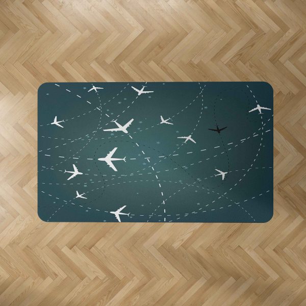 Travelling with Aircraft (Green) Designed Carpet & Floor Mats Online Sale