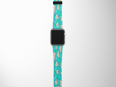 Super Cool Paper Airplanes Designed Leather Apple Watch Straps For Sale