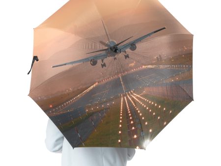 Super Cool Landing During Sunset Designed Umbrella Hot on Sale