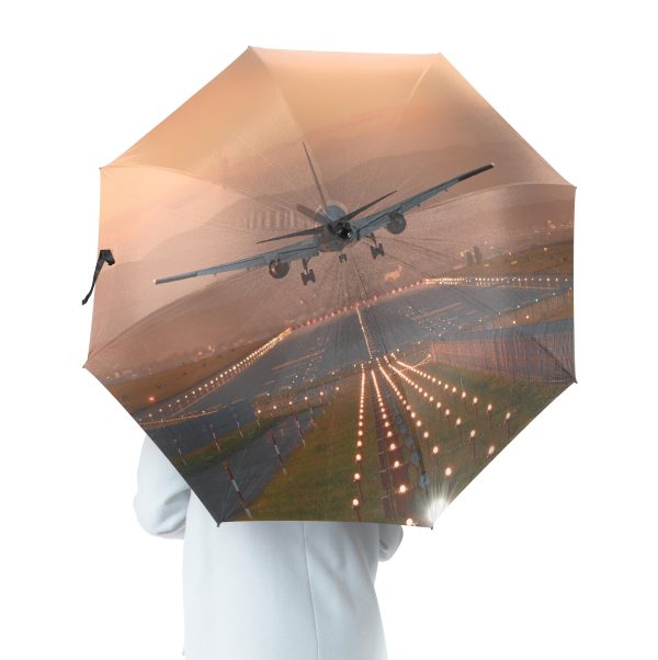 Super Cool Landing During Sunset Designed Umbrella Hot on Sale