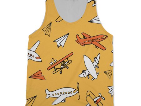 Super Drawings of Airplanes Designed 3D Tank Tops Sale