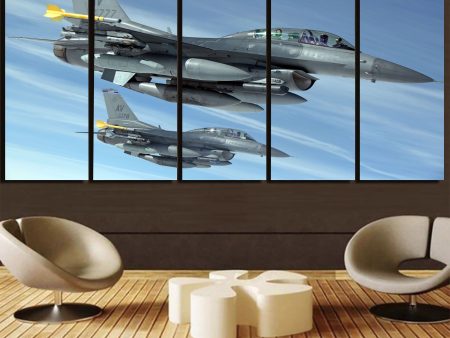 Two Fighting Falcon Printed Canvas Prints (5 Pieces) Supply