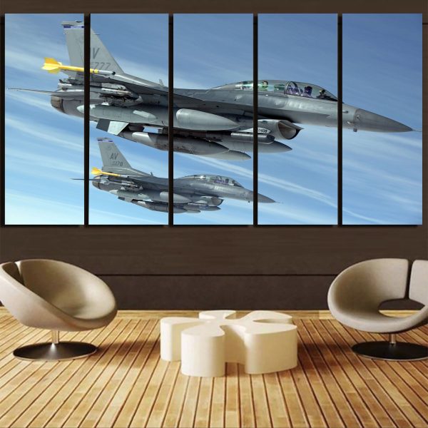 Two Fighting Falcon Printed Canvas Prints (5 Pieces) Supply