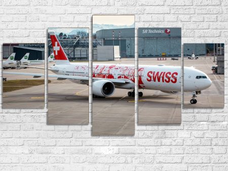 Swiss Airlines Boeing 777 Printed Multiple Canvas Poster Discount