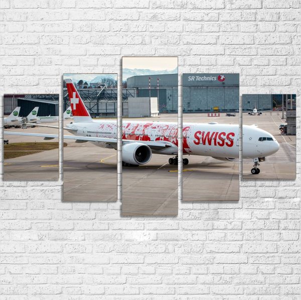 Swiss Airlines Boeing 777 Printed Multiple Canvas Poster Discount