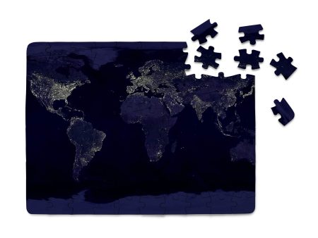 World Map From Space Printed Puzzles For Sale