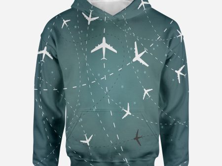 Travelling with Aircraft (Green) Printed 3D Hoodies on Sale