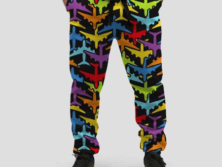 Super Colourful Airplanes Designed Sweat Pants & Trousers Online Hot Sale