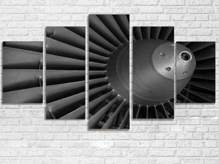 Super View of Jet Engine Printed Multiple Canvas Poster For Sale