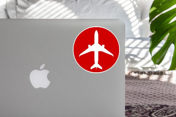 Airplane & Circle (Red) Designed Stickers Sale