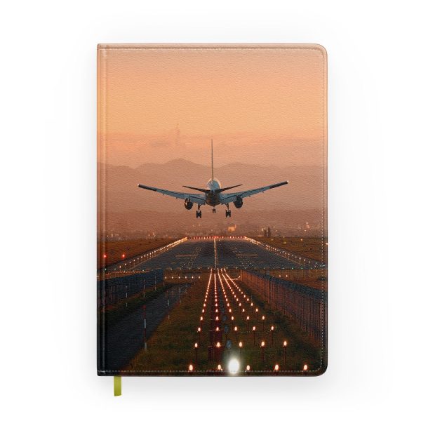 Super Cool Landing During Sunset Designed Notebooks For Sale