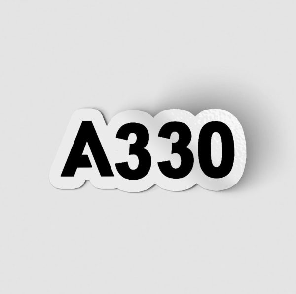 A330 Flat Text Designed Stickers Discount