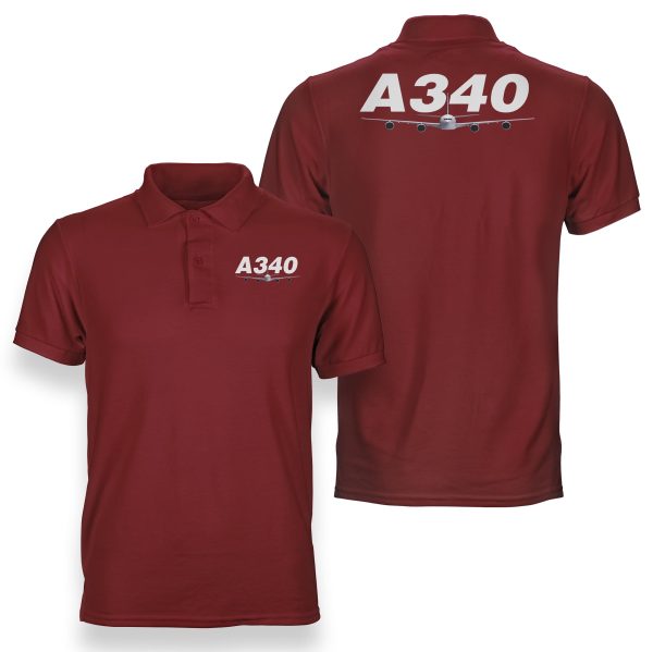 Super Airbus A340 Designed Double Side Polo T-Shirts Discount