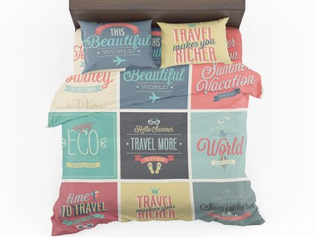 Super Travel Icons Designed Bedding Sets For Sale