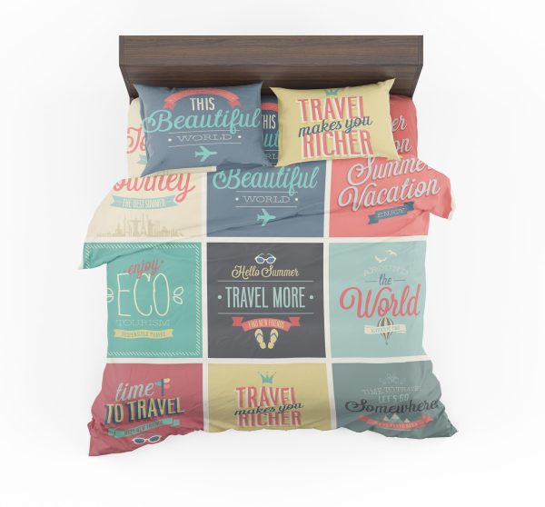 Super Travel Icons Designed Bedding Sets For Sale