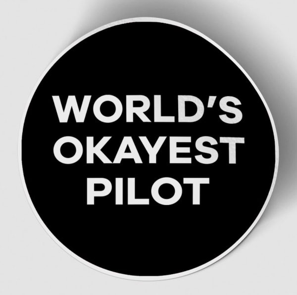 World s Okayest Pilot (Circle) Designed Stickers Fashion