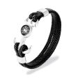 Super  Rope Style  Leather Bracelet with Compass on Sale